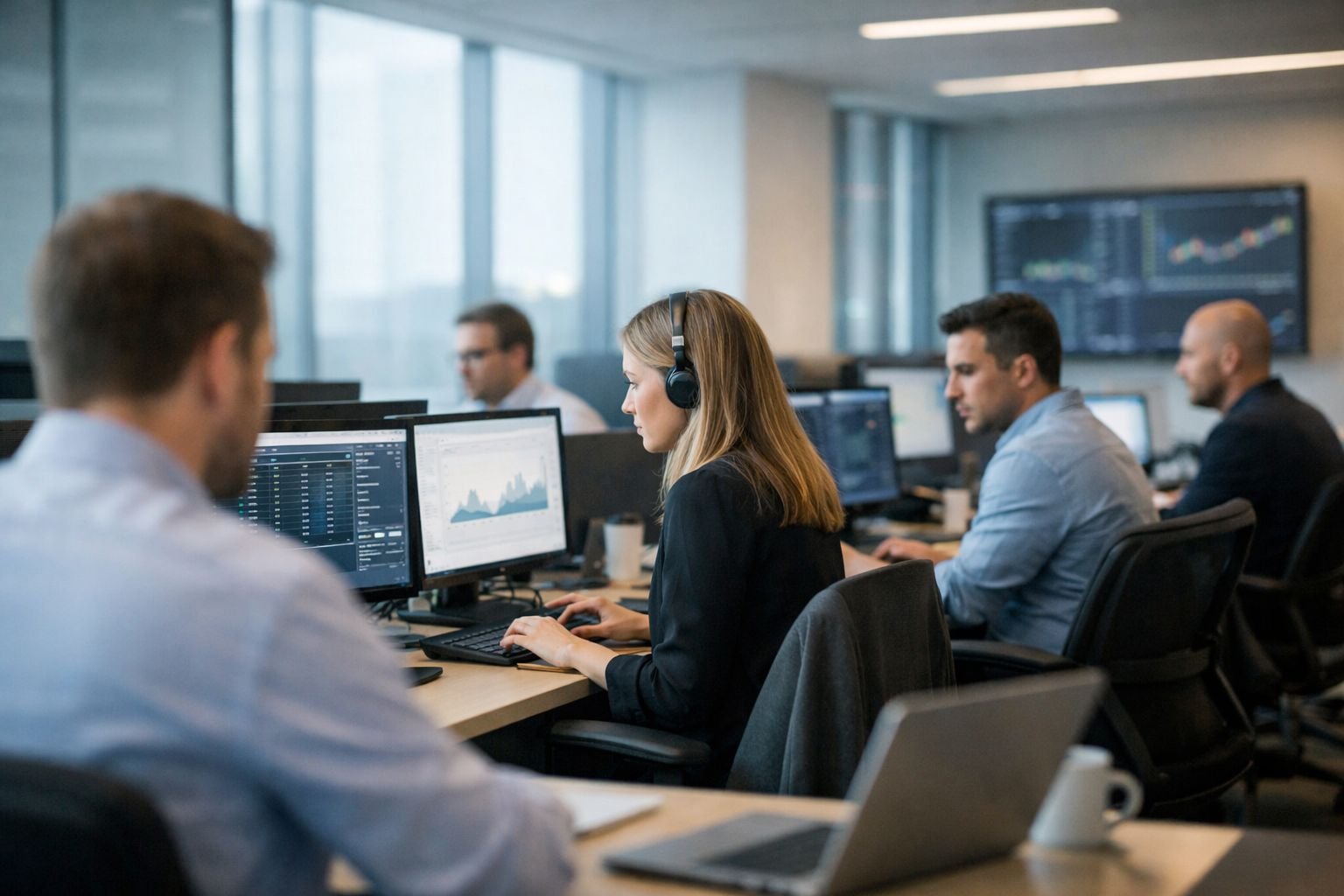 Professionals working with modern digital tools